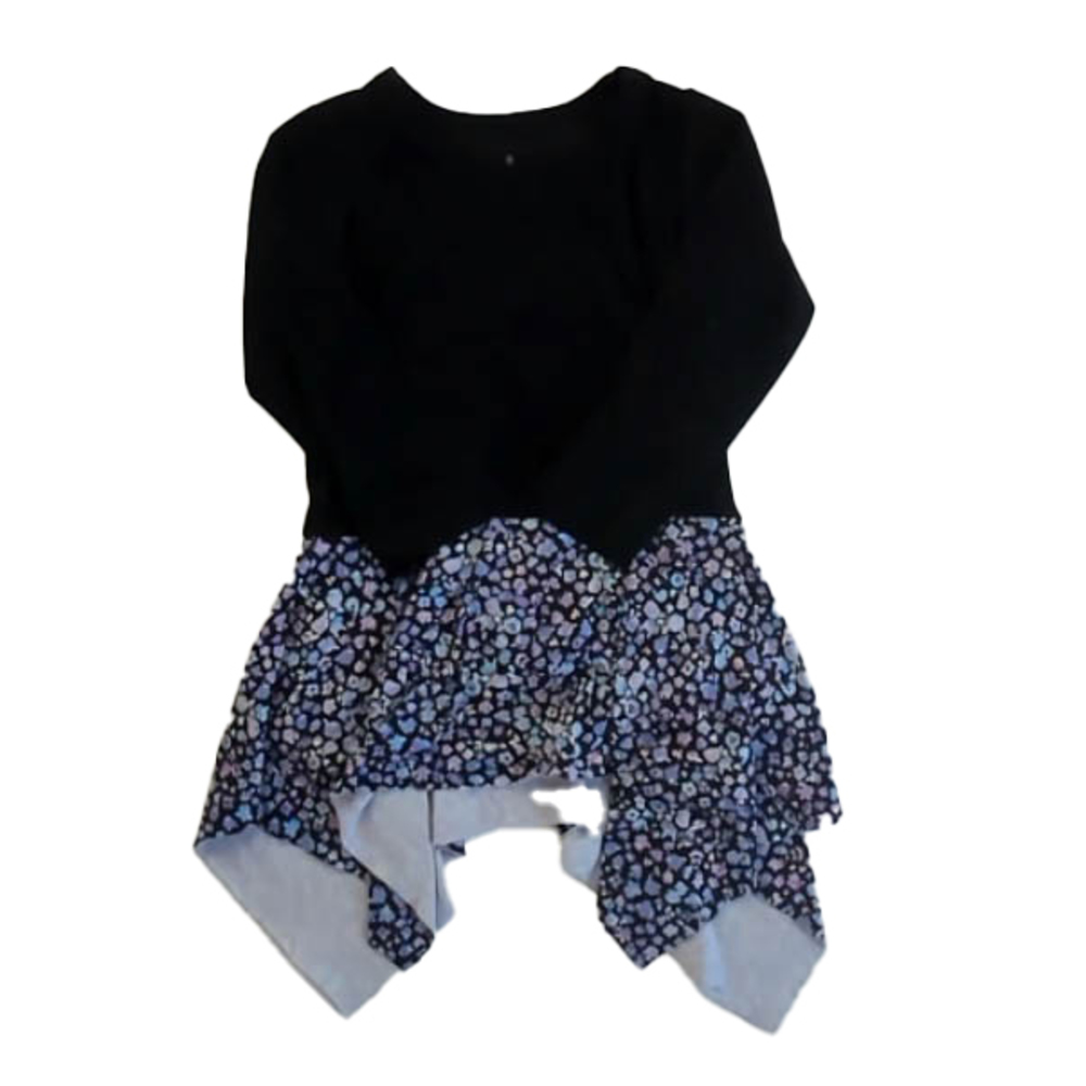 Hannah Sky Girls Black Floral Dress size: 2T